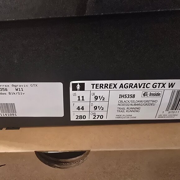 adidas Terrex Agravic Gtx Running Men's Black Sneakers Athletic Shoes IH5358 10 - Picture 9 of 15